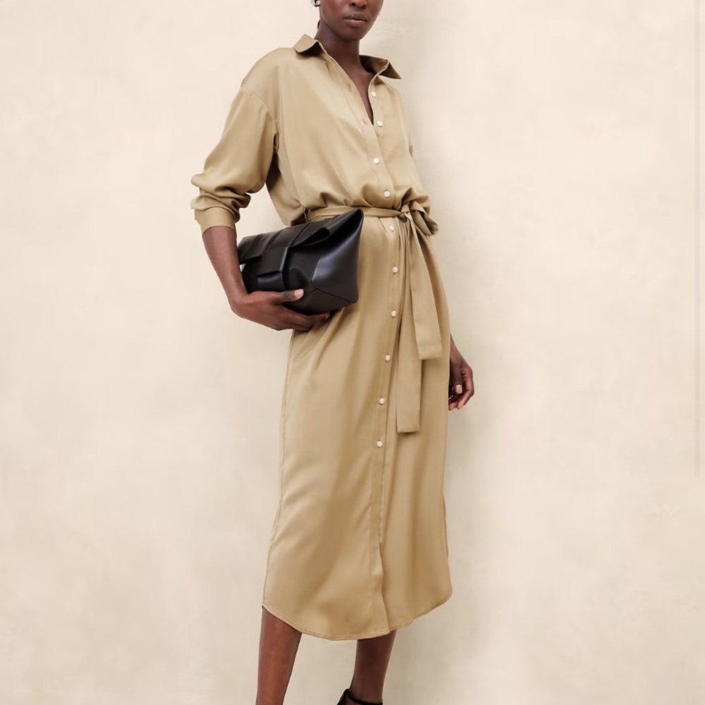 Tie-Waist Maxi Shirtdress